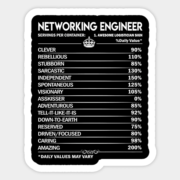 Networking Engineer T Shirt - Networking Engineer Factors Daily Gift Item Tee Sticker by Jolly358